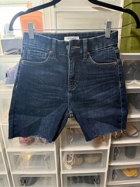Artemis Design Co. Dark Indigo Raw-Hem Denim Shorts